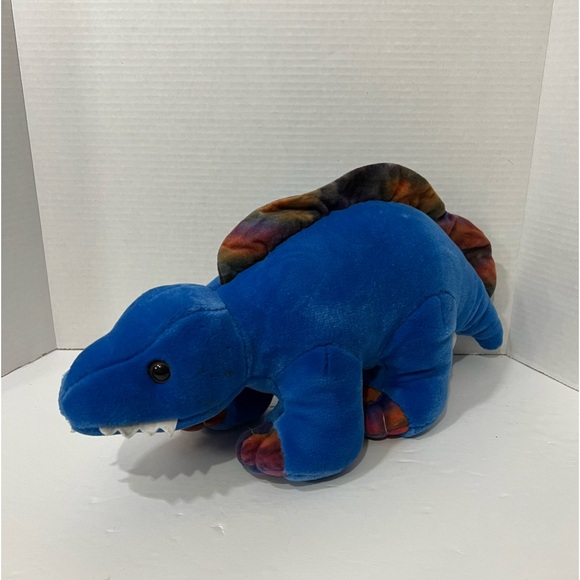 Vintage 1992 A&A Plush Inc. Blue Dinosaur Stuffed Toy 18” - Picture 2 of 7